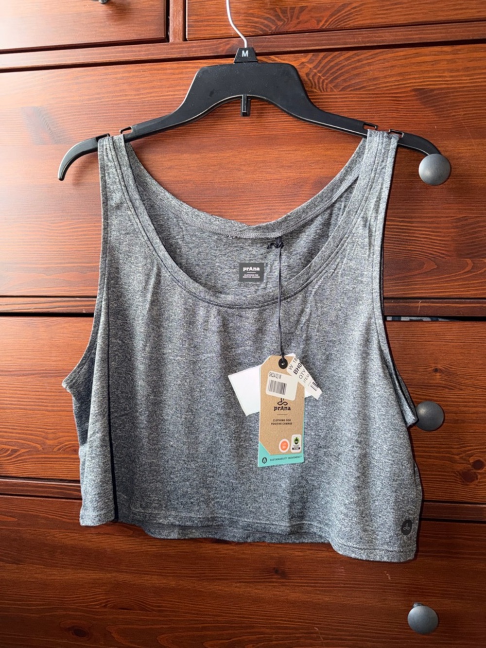 NWT prAna Alpenglow Crop Tank - Charcoal Heather